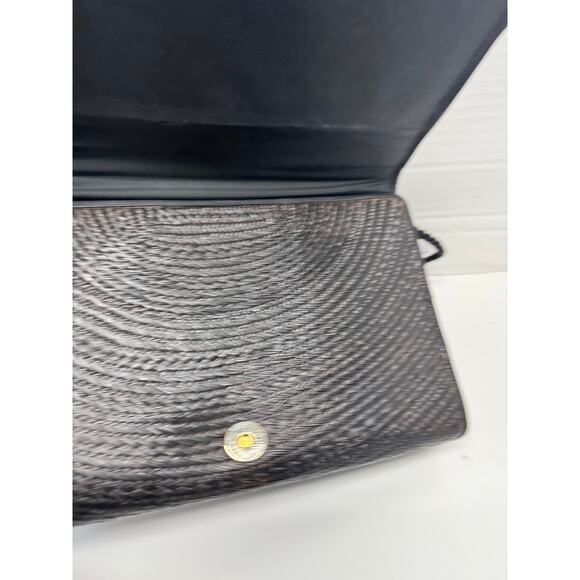 Vintage retro 80s red and black wicker straw shoulder bag - Picture 6 of 8